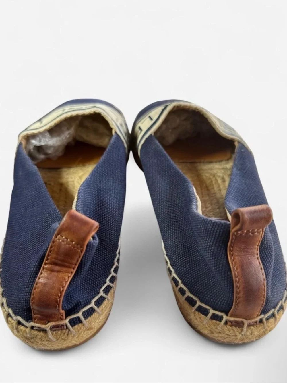 Lauren Ralph Lauren Navy and Cream Canvas Espadrilles